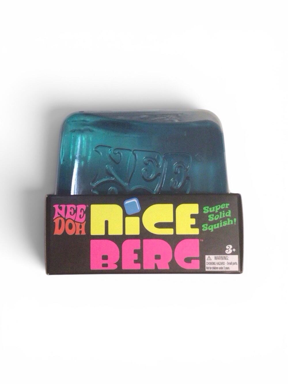 Schylling NeeDoh Nice Berg Blue XL Giant Nee Doh Niceberg Solid Squish Cube New!